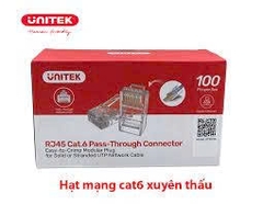 Combo 100 Đầu mạng RJ45 Cat6 xuyên thấu Unitek OT1091ATP01