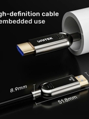 Unitek Cáp HDMI 2.1 sợi quang 8K Dài Từ 10m Đến 50m UNITEK C11085GY01 tuỳ chọn sợi nhỏ