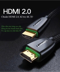 Ugreen Cáp HDMI 2.0 4K 60hz Ugreen 40412 High-End Cable with Nylon Braid HD118 dài 3M