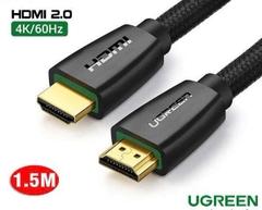 Ugreen Cáp HDMI 2.0 4K 60hz Ugreen 40412 High-End Cable with Nylon Braid HD118 dài 1.5M