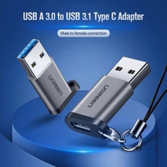 Đầu đổi USB 3.0 sang Type C Ugreen 50533 cao cấp màu xám vỏ hợp kim