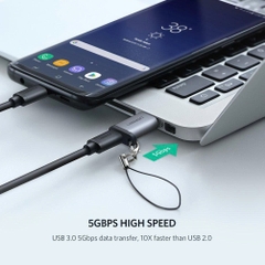 Đầu đổi USB 3.0 sang Type C Ugreen 50533 cao cấp màu xám vỏ hợp kim