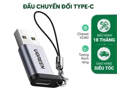 Đầu đổi USB 3.0 sang Type C Ugreen 50533 cao cấp màu xám vỏ hợp kim