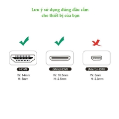Cáp chuyển Mini HDHI sang HDMI Ugreen 20137 dài 22 cm màu đen.