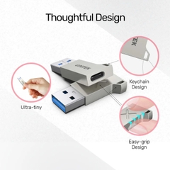 Đầu đổi USB 3.0 sang Type C Unitek A1034NI màu xám vỏ hợp kim nhôm