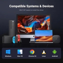 Bộ chia USB sang 3 USB 3.0+ Mạng Lan RJ45 Gigabits Ugreen CM475 60554 màu xám vỏ hơp kim dây dù