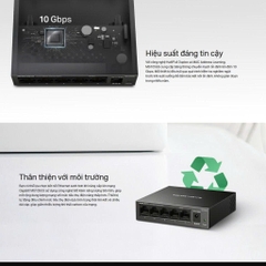 Bộ chia mạng (Switch) 5 Cổng Gigabit Mercusys MS105GS 10/100/1000 Mbps vỏ sắt màu đen