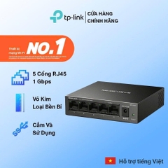 Bộ chia mạng (Switch) 5 Cổng Gigabit Mercusys MS105GS 10/100/1000 Mbps vỏ sắt màu đen
