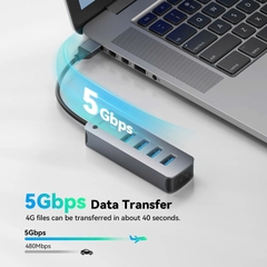 Bộ chia USB, Type C sang 4 Cổng USB 3.0 Yottamaster PH4U vỏ hợp kim nhôm tùy chọn