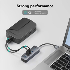 Bộ chia USB, Type C sang 4 Cổng USB 3.0 Yottamaster PH4U vỏ hợp kim nhôm tùy chọn