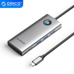 Orico Cáp chuyển Type C sang HDMI 8 in 1 Orico PW11 8P-GY-EP sang HDMI Lan DP USB Card reader cho máy tính, điện thoại...