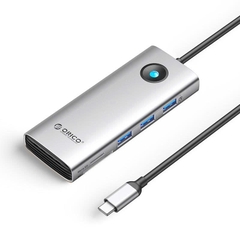 Orico Cáp chuyển Type C sang HDMI 8 in 1 Orico PW11 8P-GY-EP sang HDMI Lan DP USB Card reader cho máy tính, điện thoại...