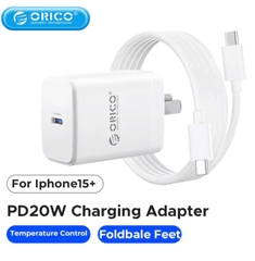 Bộ Cốc Cáp sạc Type C 20W Orico RT-20C màu trắng dùng cho điên thoại Iphone, Samsung, ...