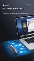 Bộ chia USB  sang 7 Cổng USB 3.0 Yottamaster PH7U-U3 dài 0.5M 1M vỏ hợp kim nhôm tùy chọn