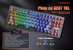 Bàn phím Cơ có dây Gaming Newmen GE87R LED RGB (Blue/Red/Brown Switch) cổng USB