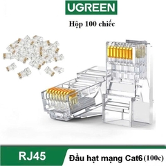 Combo 100 Hạt mạng RJ45 Cat6 Ugreen 60558 NW 120 100 chiếc chân đồng nhựa trong suốt
