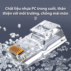 Combo 100 Hạt mạng RJ45 Cat6 Ugreen 60558 NW 120 100 chiếc chân đồng nhựa trong suốt