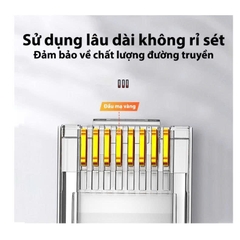 Combo 100 Hạt mạng RJ45 Cat6 Ugreen 60558 NW 120 100 chiếc chân đồng nhựa trong suốt
