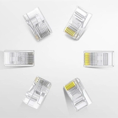 Combo 100 Hạt mạng RJ45 Cat6 Ugreen 60558 NW 120 100 chiếc chân đồng nhựa trong suốt