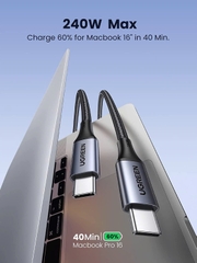 Ugreen Cáp sạc nhanh Type C Ugreen 90440 US535 dài 2M 240W PD3.1 48V 5A dây dù