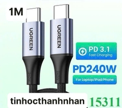 Ugreen Cáp sạc nhanh Type C Ugreen 15311 US535 dài 1M 240W PD3.1 5A dây dù