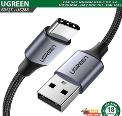 Ugreen Cáp sạc nhanh USB sang Type C UGREEN 60128  US288 dài 2M dây màu đen