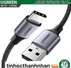 Ugreen Cáp sạc nhanh USB sang Type C UGREEN 60127 US288 dài 1M dây màu đen