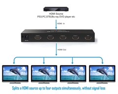 Bộ chia HDMI 1 sang 4 Ugreen 40202 hỗ trợ full HD, 4K*2K@30H màu đen, vỏ kim kim loại