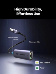 Cáp chuyển  USB 3.0 sang mạng Lan RJ45 2.5Gbps Ugreen 25051 CM468 vỏ nhôm