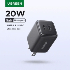 Ugreen Củ sạc nhanh 2 cổng 20W UGREEN 55533 X514 USB Type C