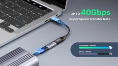 Đầu nối 2 đầu Type C cái Thunderpont 4 Unitek A1036GY 40 Gbps 8K60HZ PD240W hợp kim nhôm