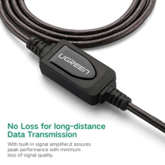 Ugreen Cáp nối dài USB 2.0 dài 20m Ugreen 10324 có chíp khuếch đại