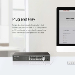Mercusys Bộ chia mạng (Switch) 16 Cổng Gigabit Mercusys MS116GS 100/1000 Mbps vỏ sắt màu đen