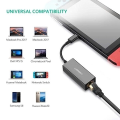 Ugreen Cáp chuyển USB Type C sang mạng Lan, RJ 45 Ugreen 50307 tốc độ 1Gb/1000Mb vỏ nhựa màu đen