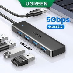 Bộ chia USB 3.0 sang 4 cổng USB Ugreen 25851 CM219 vỏ nhựa dài 15cm màu đen
