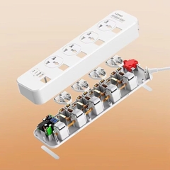Ổ cắm điện đa năng LDNIO SC4408C 4 cổng AC 2 cổng USB 2 Cổng Type C 2500W dài 2m màu trắng