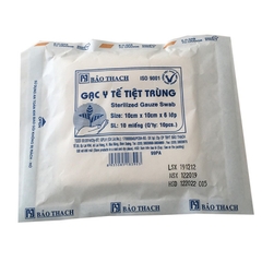 Gạc y tế tiệt trùng Bảo Thạch 10 cm x 10 cm x 6 lớp