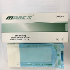 Túi hấp tiệt trùng Mpack 60mm x (100+30)mm