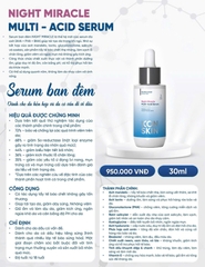 Serum ban đêm ICON SKIN Night Miracle Multi Acid 30ml - Giảm mụn