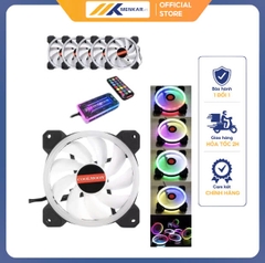 Fan Led Hub + điều khiển viền kim cương trắng (05 chiếc)
