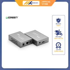 Bộ kéo dài HDMI qua cáp mạng 100m Cat5, 6 có điều khiển IR, màu đen Ugreen (40210)