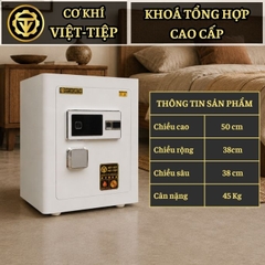 KÉT VIỆT TIỆP B50EVT_VÂN TAY + ĐIỆN TỬ_45Kg_BO GÓC KHÔNG BẢN LỀ