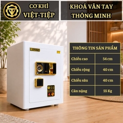 KÉT VIỆT TIỆP B56VT_KHOÁ VÂN TAY_55Kg_BO GÓC KHÔNG BẢN LỀ