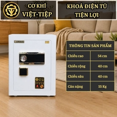 KÉT VIỆT TIỆP B56E_KHOÁ ĐIỆN TỬ CẢM ỨNG_55Kg_BO GÓC KHÔNG BẢN LỀ