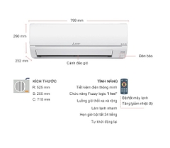 Mitsu Electric MS/MU-JS25VF - Tiêu chuẩn, 1.0HP (9.000BTU)