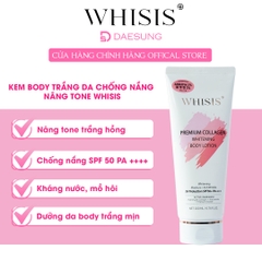 Kem Body Trắng Da Chống Nắng Nâng Tone Trắng Hồng Rạng Rỡ WHISIS Premium Collagen Whitening Body Lotion 200ml