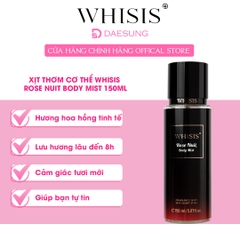 Body Mist Xịt thơm cơ thể Whisis Rose Nuit Body Mist 150ml - Hương hoa Hồng tinh tế và Quyến rũ (màu Đen)