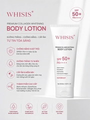 Kem Body Trắng Da Chống Nắng Nâng Tone Trắng Hồng Rạng Rỡ WHISIS Premium Collagen Whitening Body Lotion 200ml