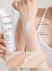 Kem Body Trắng Da Chống Nắng Nâng Tone Trắng Hồng Rạng Rỡ WHISIS Premium Collagen Whitening Body Lotion 200ml