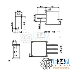TRIẾT ÁP 3296W 2K CHÂN CONG 90 ĐỘ